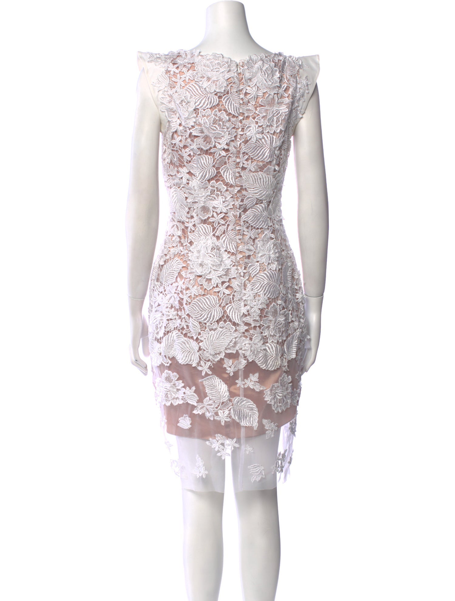 Jovani Bateau Neckline Knee-Length Dress